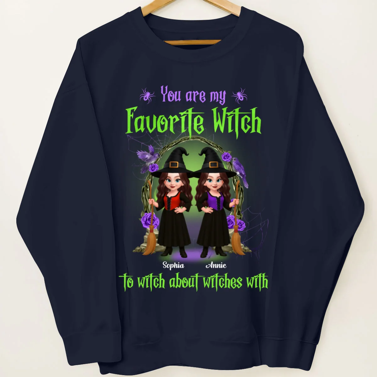 Halloween Witch Besties Witch About Witches Matching Personalized Sweatshirt - Image 10