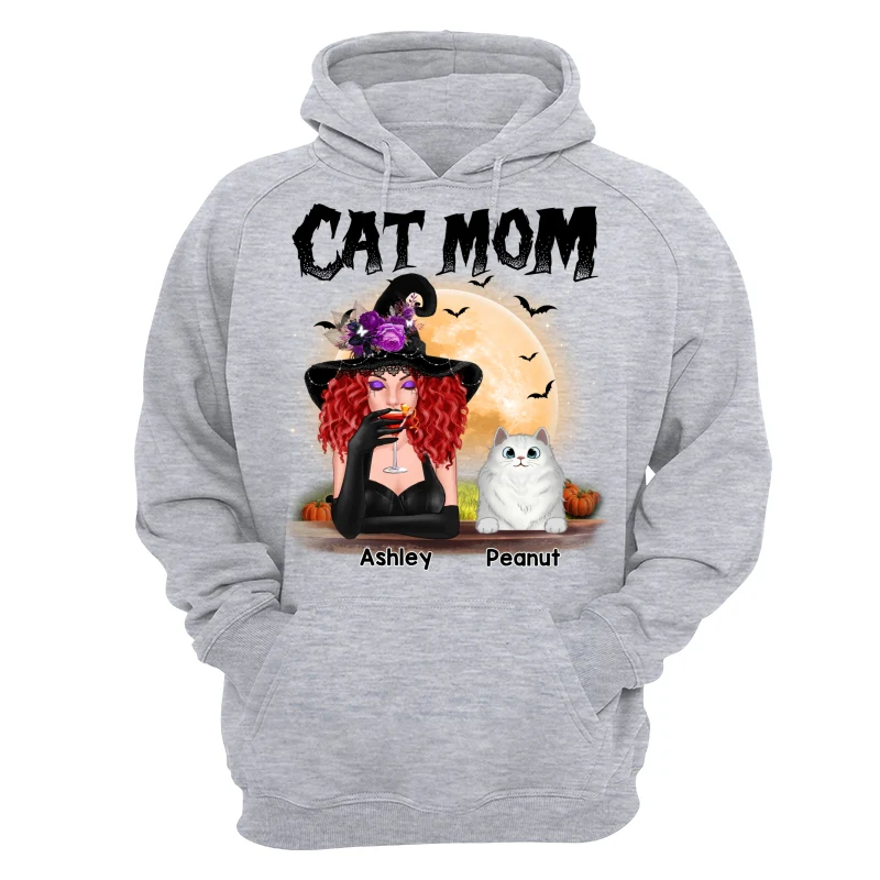 Halloween Witch Cat Mom Personalized Shirt - Image 10