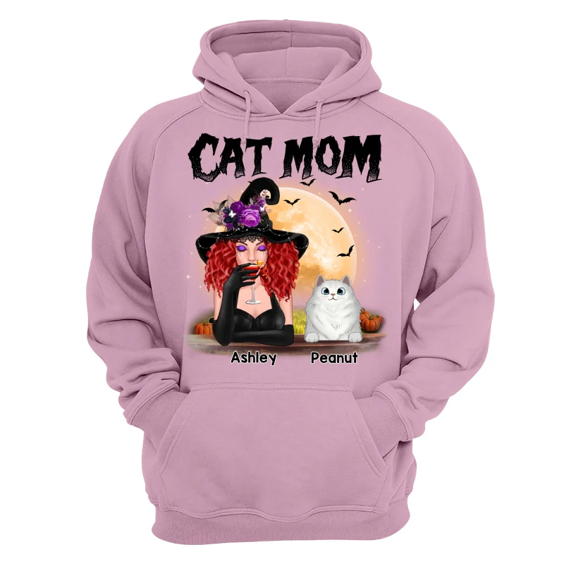 Halloween Witch Cat Mom Personalized Shirt - Image 11