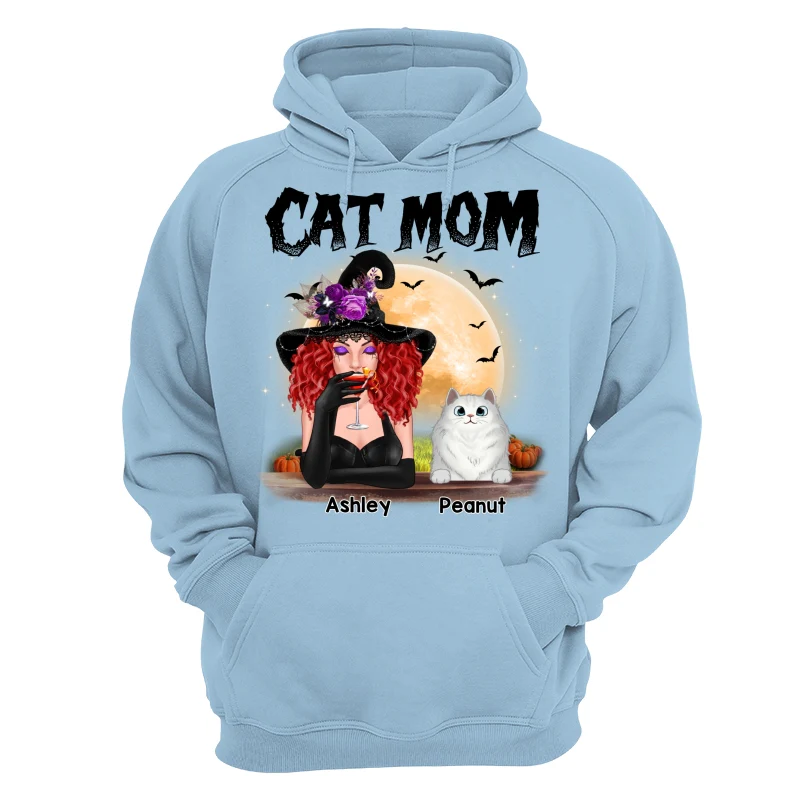 Halloween Witch Cat Mom Personalized Shirt - Image 12