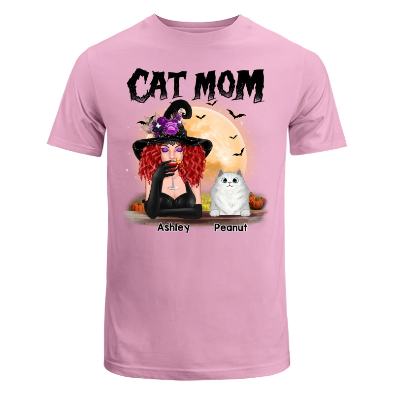 Halloween Witch Cat Mom Personalized Shirt - Image 3