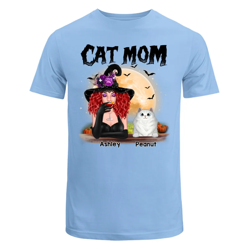 Halloween Witch Cat Mom Personalized Shirt - Image 4