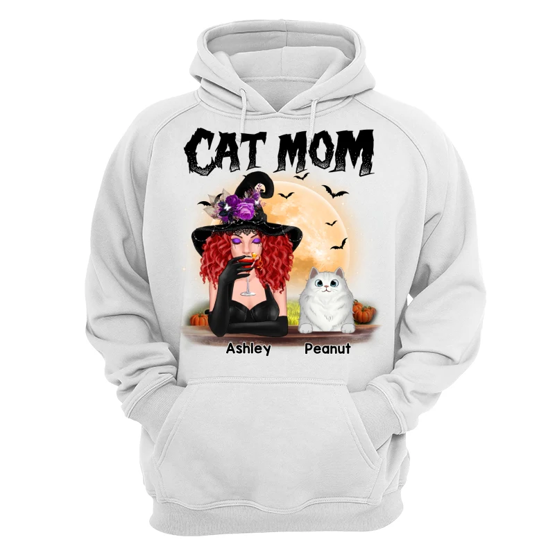 Halloween Witch Cat Mom Personalized Shirt - Image 9