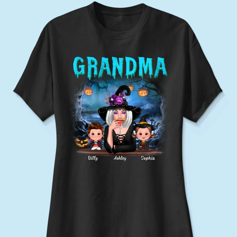 Halloween Night Grandma Witch And Kids Personalized Shirt - Image 10