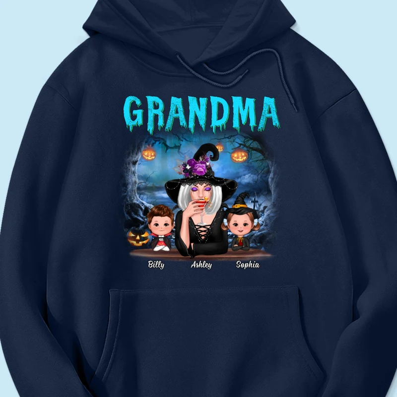 Halloween Night Grandma Witch And Kids Personalized Shirt - Image 14