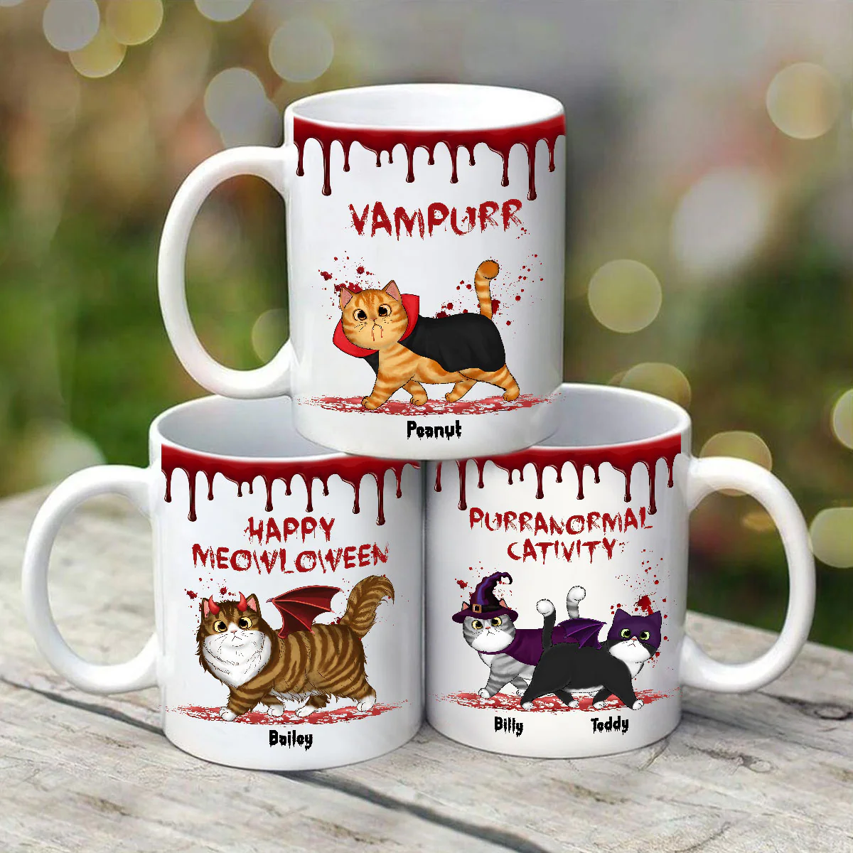 Halloween Spooky Fluffy Cat Personalized Mug - Image 9