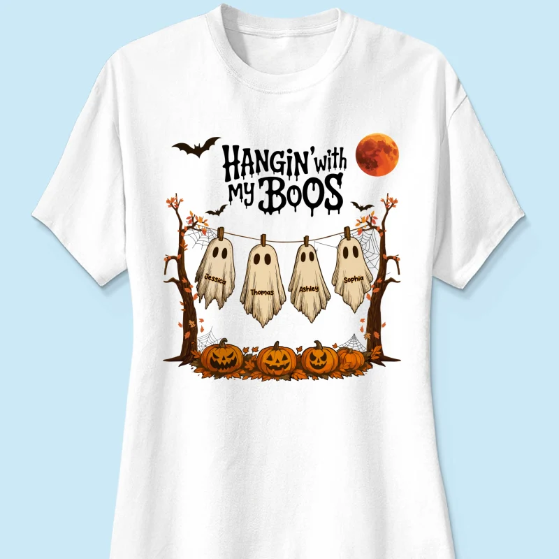 Hangin' With My Boos Halloween Personalized Shirt, Gift For Grandma - Image 14