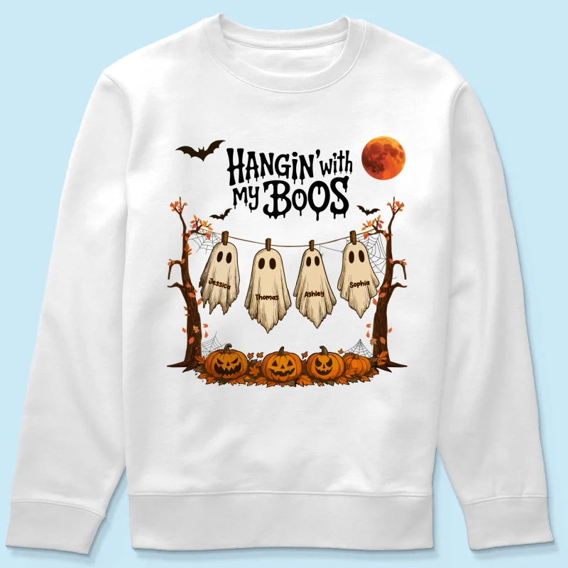 Hangin' With My Boos Halloween Personalized Shirt, Gift For Grandma - Image 18