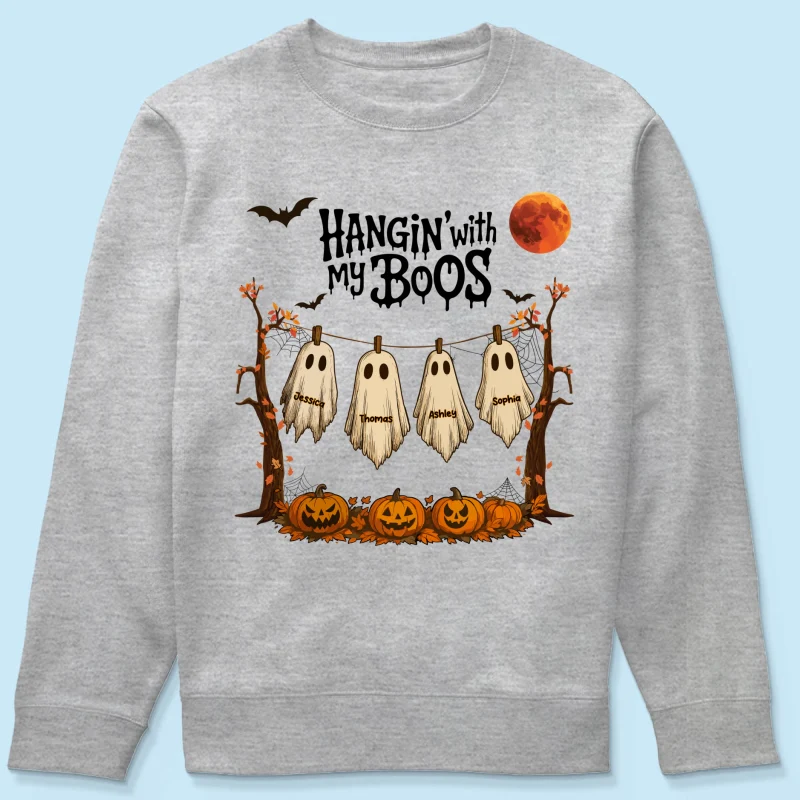 Hangin' With My Boos Halloween Personalized Shirt, Gift For Grandma - Image 19