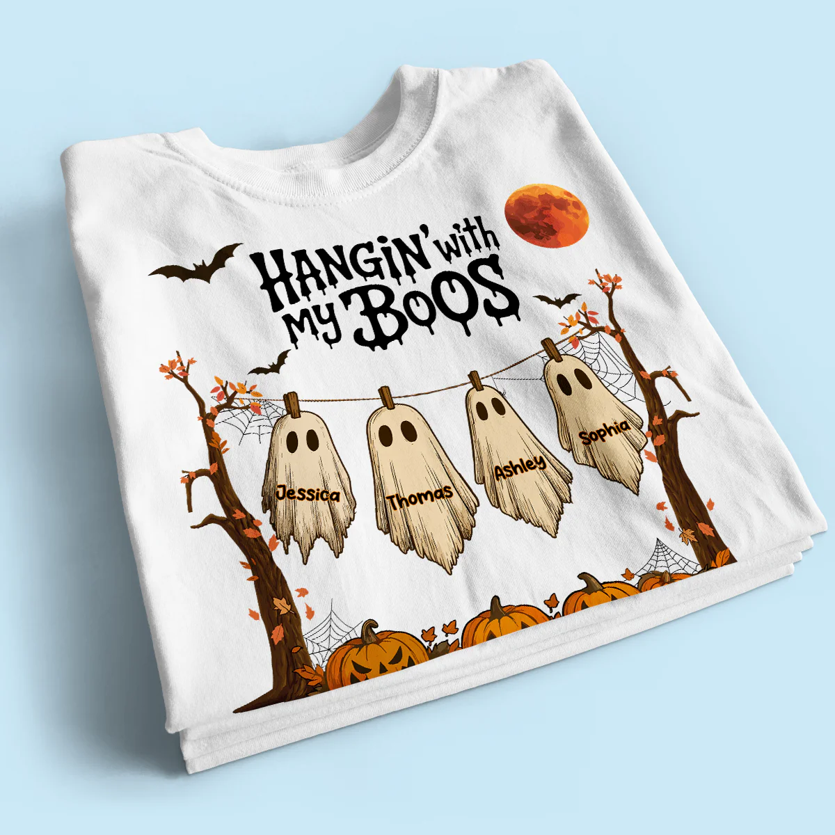 Hangin' With My Boos Halloween Personalized Shirt, Gift For Grandma - Image 2