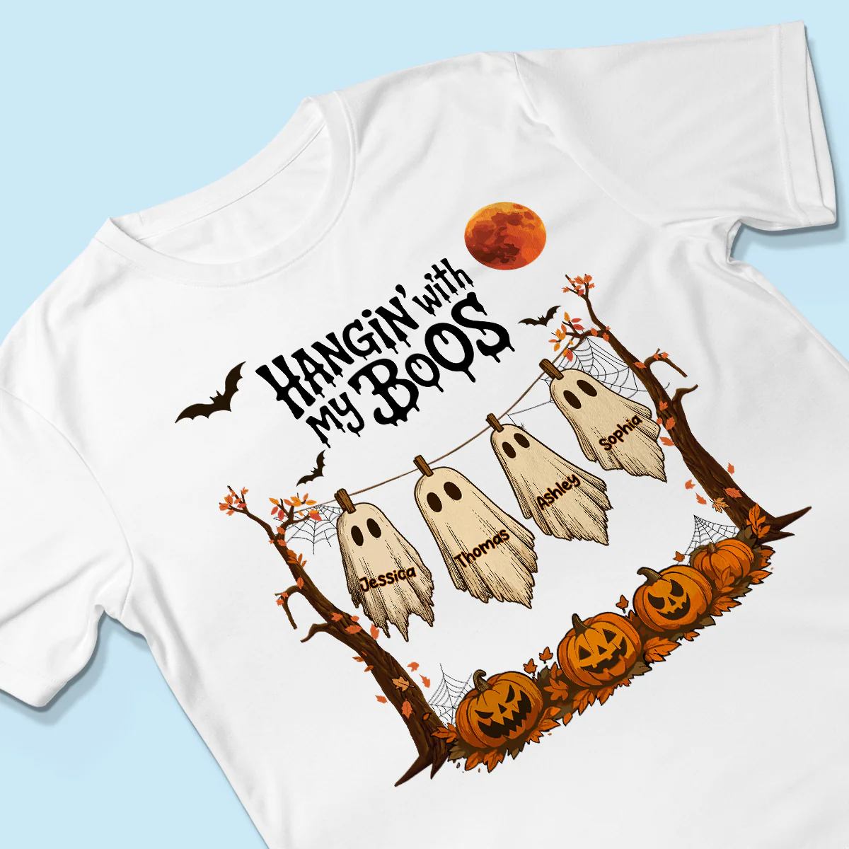 Hangin' With My Boos Halloween Personalized Shirt, Gift For Grandma - Image 3