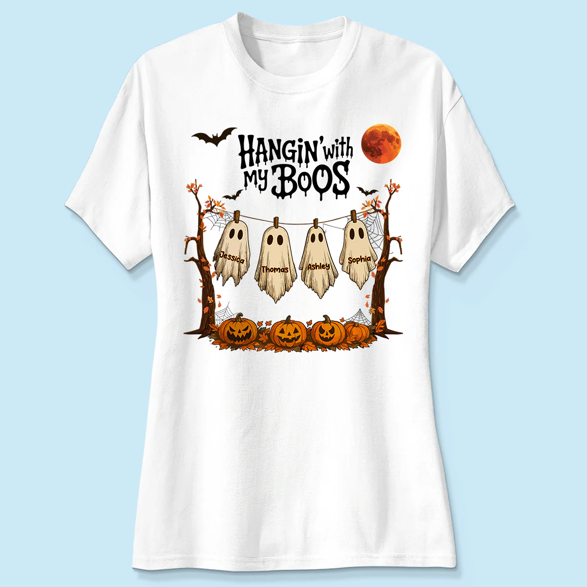 Hangin' With My Boos Halloween Personalized Shirt, Gift For Grandma - Image 4