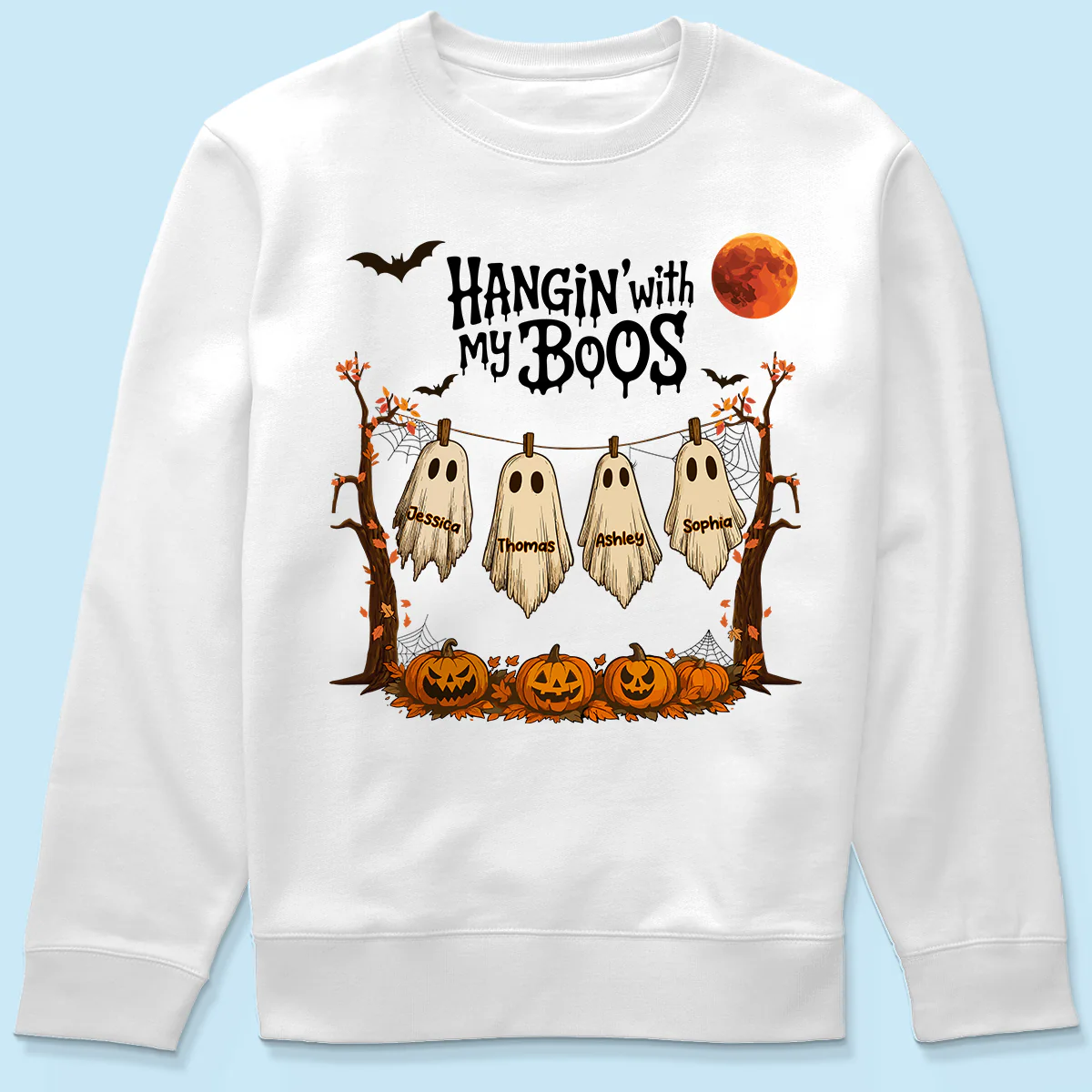 Hangin' With My Boos Halloween Personalized Shirt, Gift For Grandma - Image 5