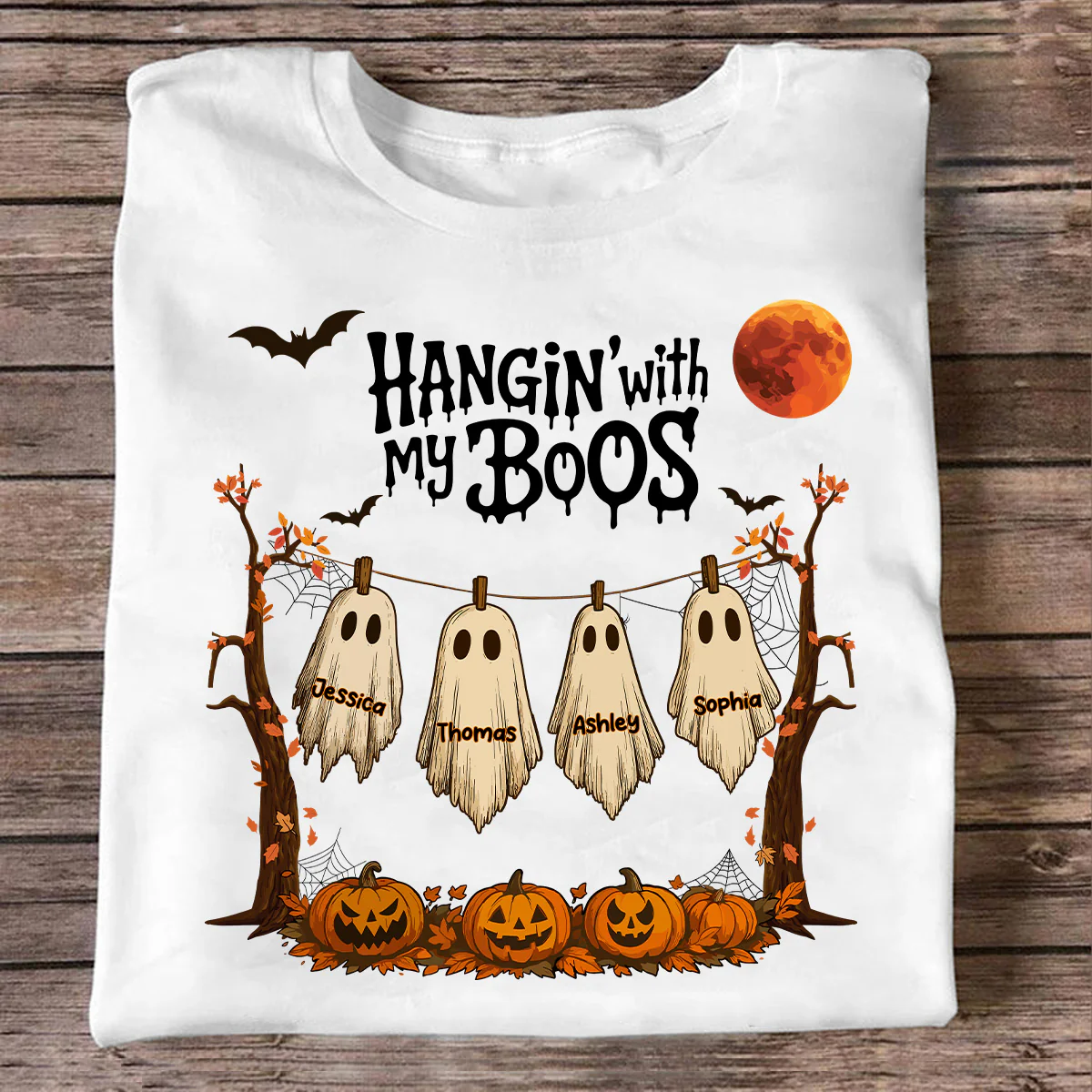 Hangin' With My Boos Halloween Personalized Shirt, Gift For Grandma - Image 6