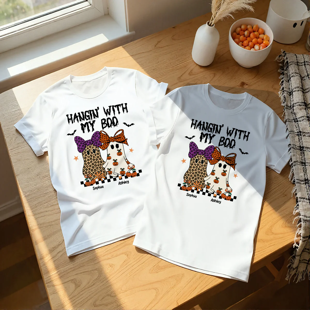 Hanging with my Boos Personalized Matching Besties Sweatshirt, Fall Gift for Besties - Image 11