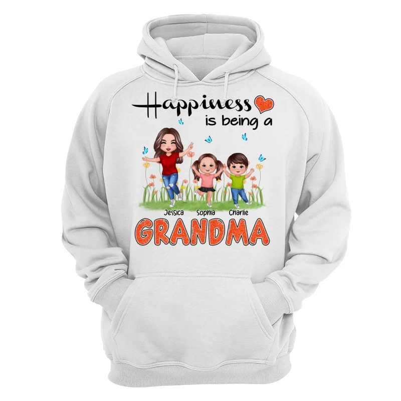 Happiness Is Being A Grandma Happy Grandma & Grandkids Personalized Shirt - Image 13