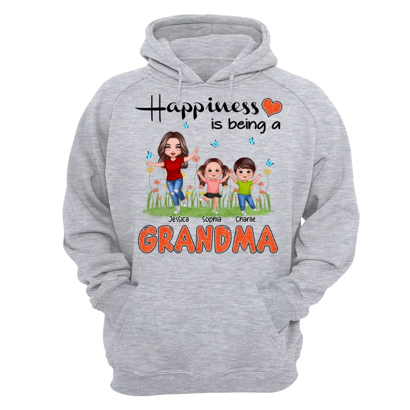 Happiness Is Being A Grandma Happy Grandma & Grandkids Personalized Shirt - Image 14