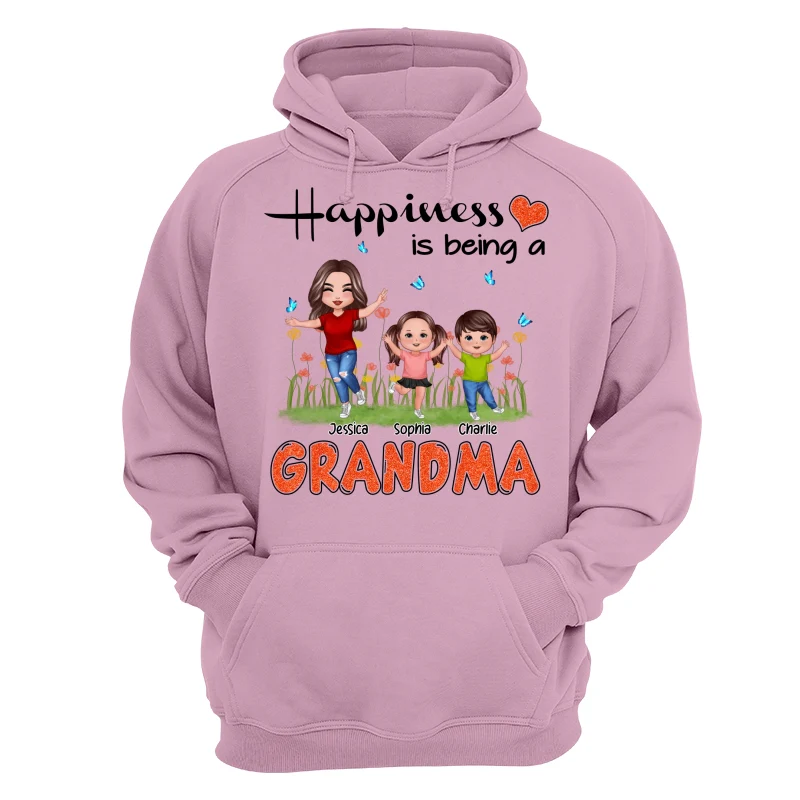 Happiness Is Being A Grandma Happy Grandma & Grandkids Personalized Shirt - Image 15