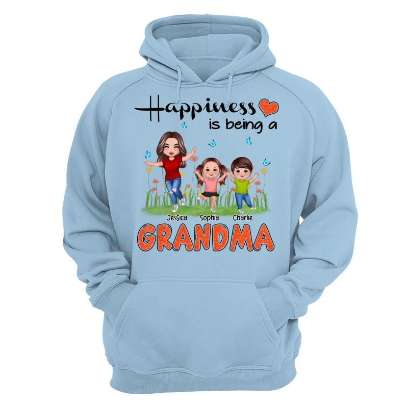 Happiness Is Being A Grandma Happy Grandma & Grandkids Personalized Shirt - Image 16