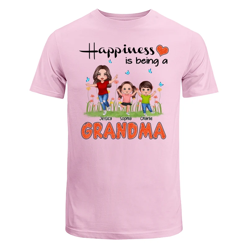 Happiness Is Being A Grandma Happy Grandma & Grandkids Personalized Shirt - Image 7