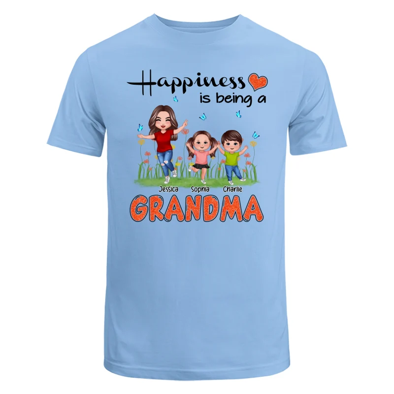 Happiness Is Being A Grandma Happy Grandma & Grandkids Personalized Shirt - Image 8