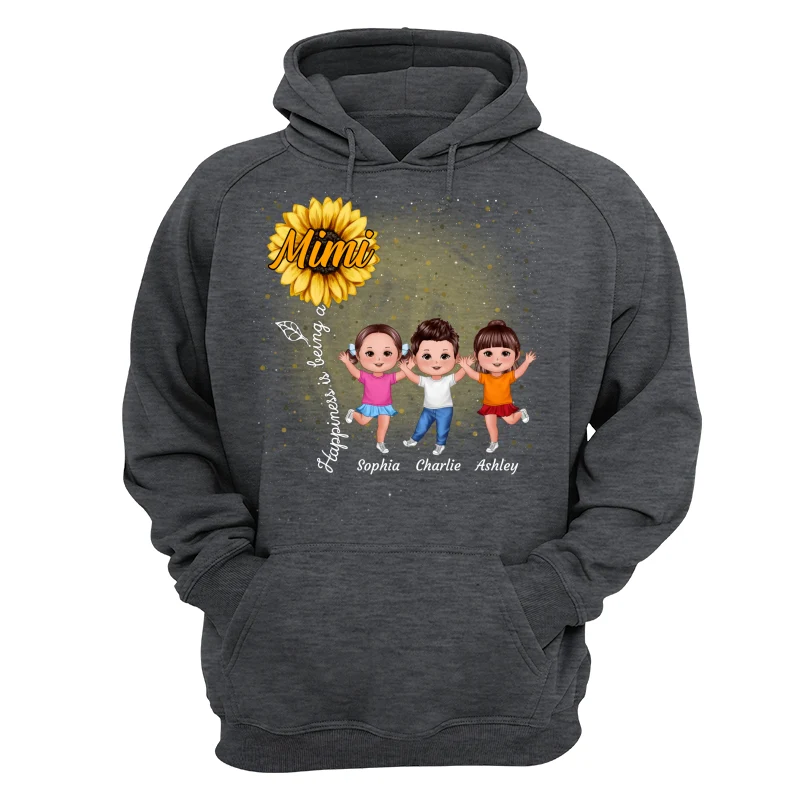 Happiness Is Being A Grandma Sunflower Happy Doll Kids Personalized Shirt - Image 13