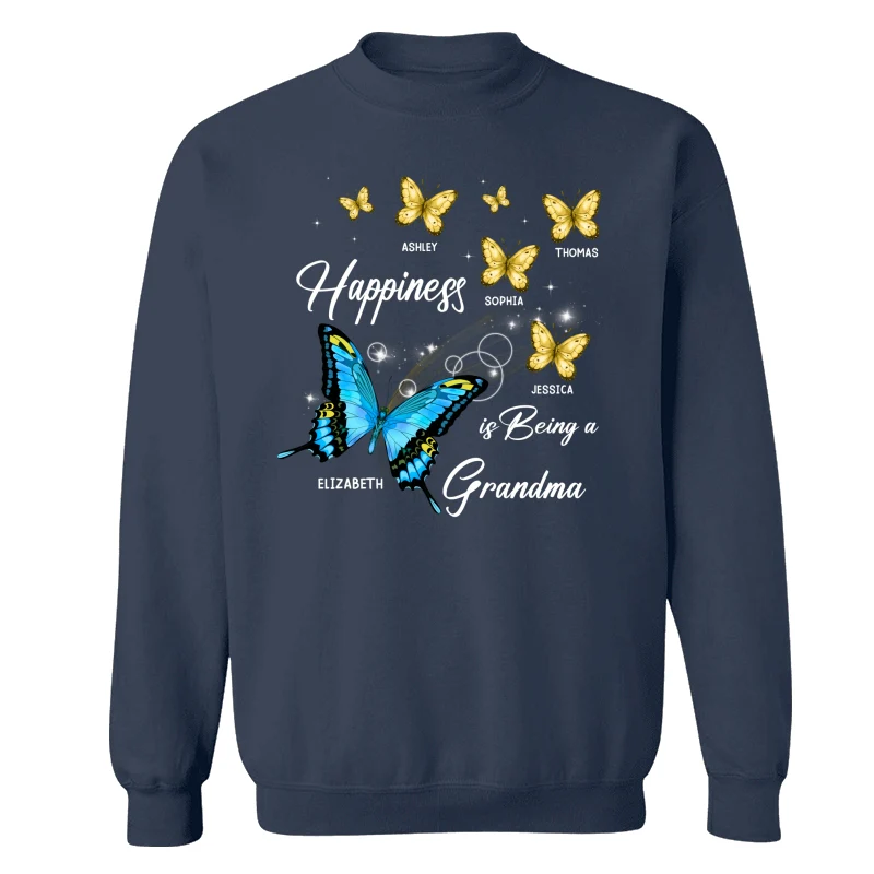 Happiness Is Being Grandma Butterflies Personalized Shirt - Image 15