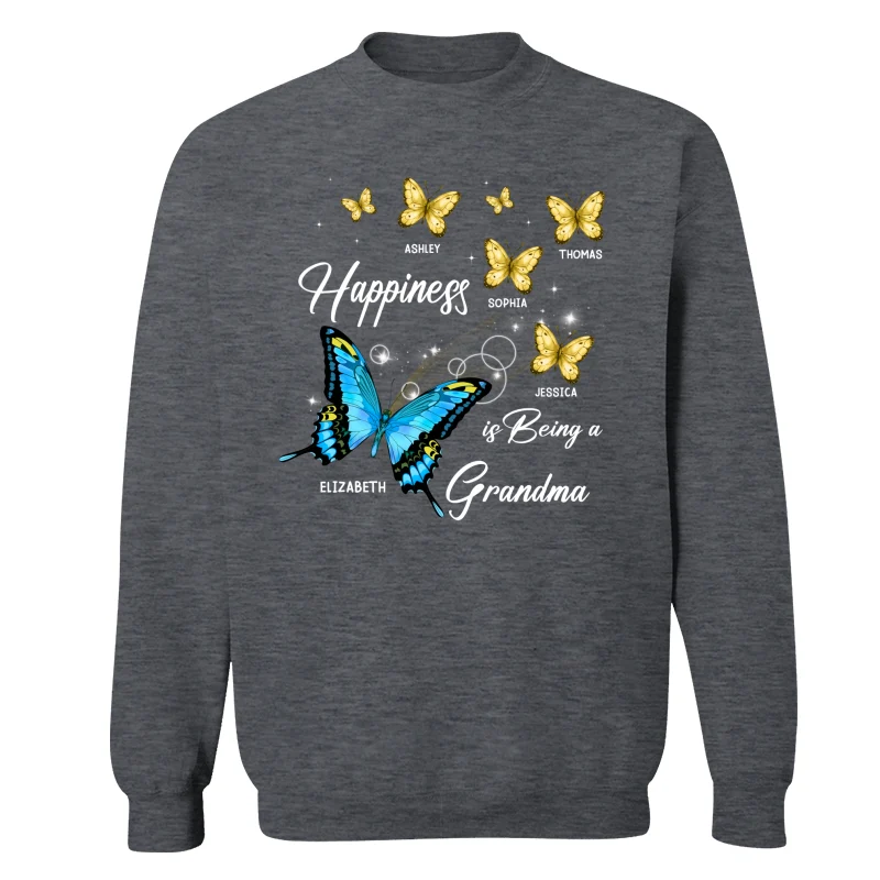 Happiness Is Being Grandma Butterflies Personalized Shirt - Image 16