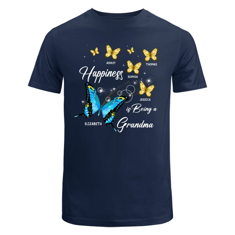 Happiness Is Being Grandma Butterflies Personalized Shirt - Image 6