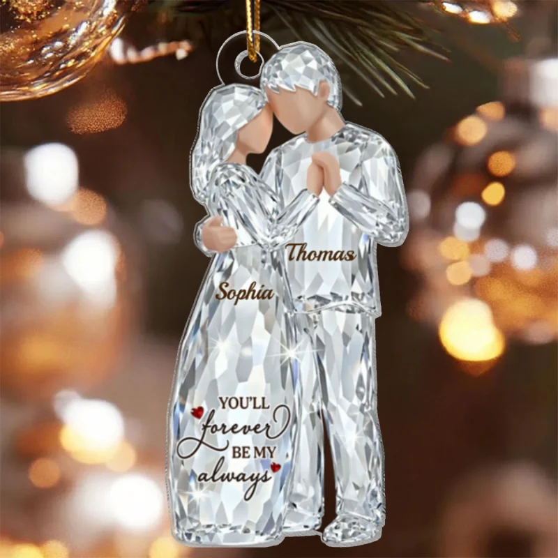 Happiness Is Growing Old With You Pattern Crystal - Personalized Acrylic Ornament - Heartwarming Christmas Gift For Him, For Her, For Couple - Image 9