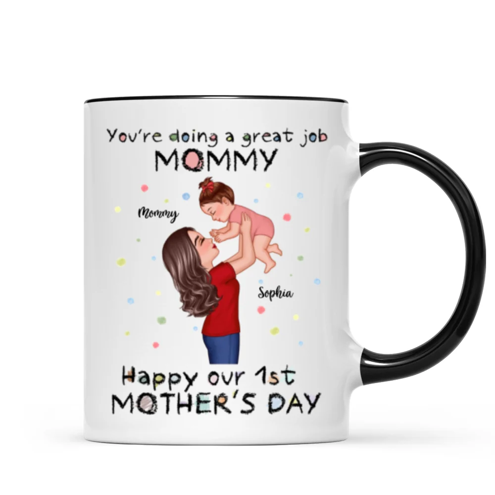 Happy 1st Mother's Day Mom And Kids Personalized Mug, Gift For Mom - Image 7