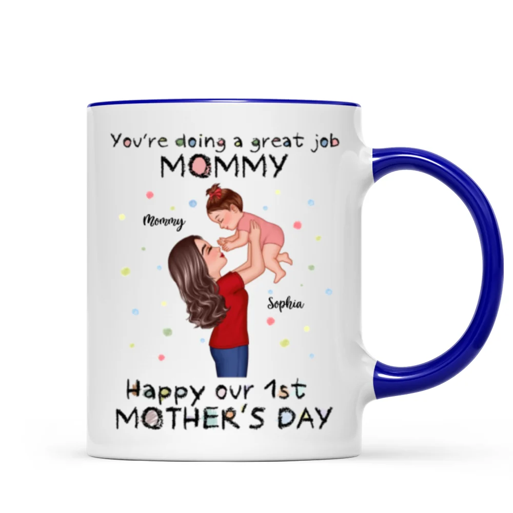 Happy 1st Mother's Day Mom And Kids Personalized Mug, Gift For Mom - Image 8