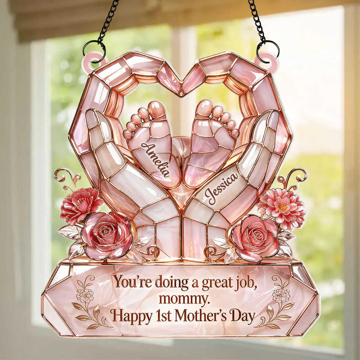 Happy 1st Mother's Day - Personalized Suncatcher - Heartfelt Mother's Day Gift for New Mom, Wife - Image 5