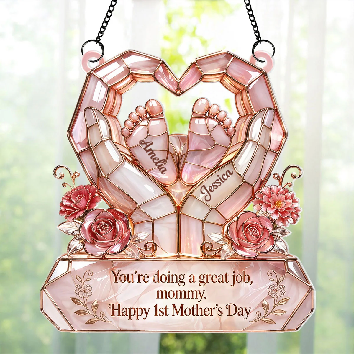 Happy 1st Mother's Day - Personalized Suncatcher - Heartfelt Mother's Day Gift for New Mom, Wife - Image 7