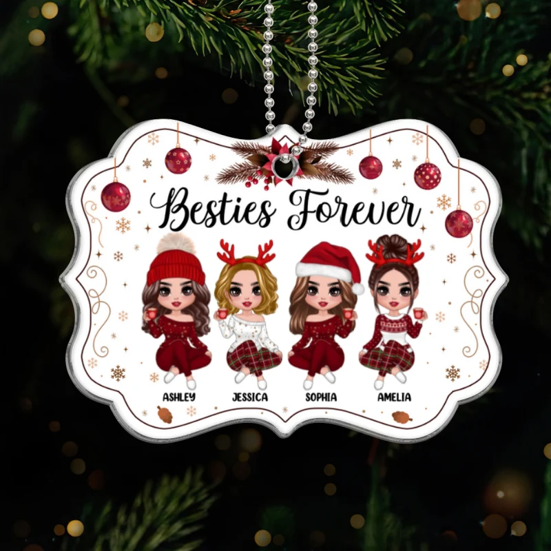 Happy Besties Forever Personalized Acrylic Ornament - Image 7