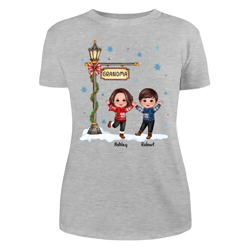 Happy Christmas Doll Kids Under Lamp Post Personalized Shirt - Image 10