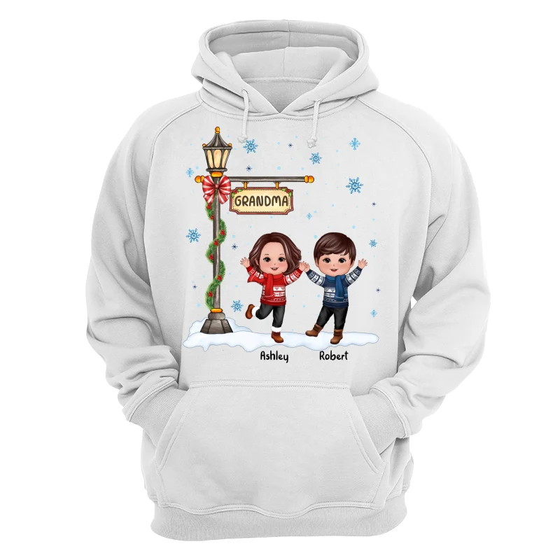 Happy Christmas Doll Kids Under Lamp Post Personalized Shirt - Image 13