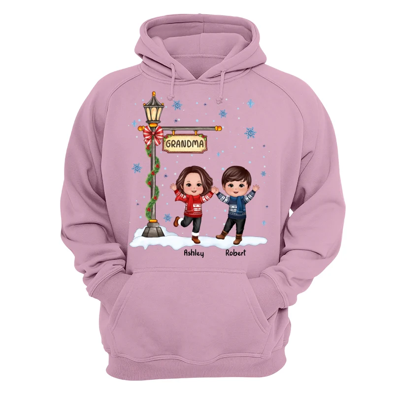 Happy Christmas Doll Kids Under Lamp Post Personalized Shirt - Image 15