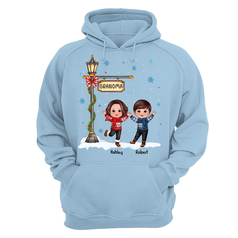 Happy Christmas Doll Kids Under Lamp Post Personalized Shirt - Image 16