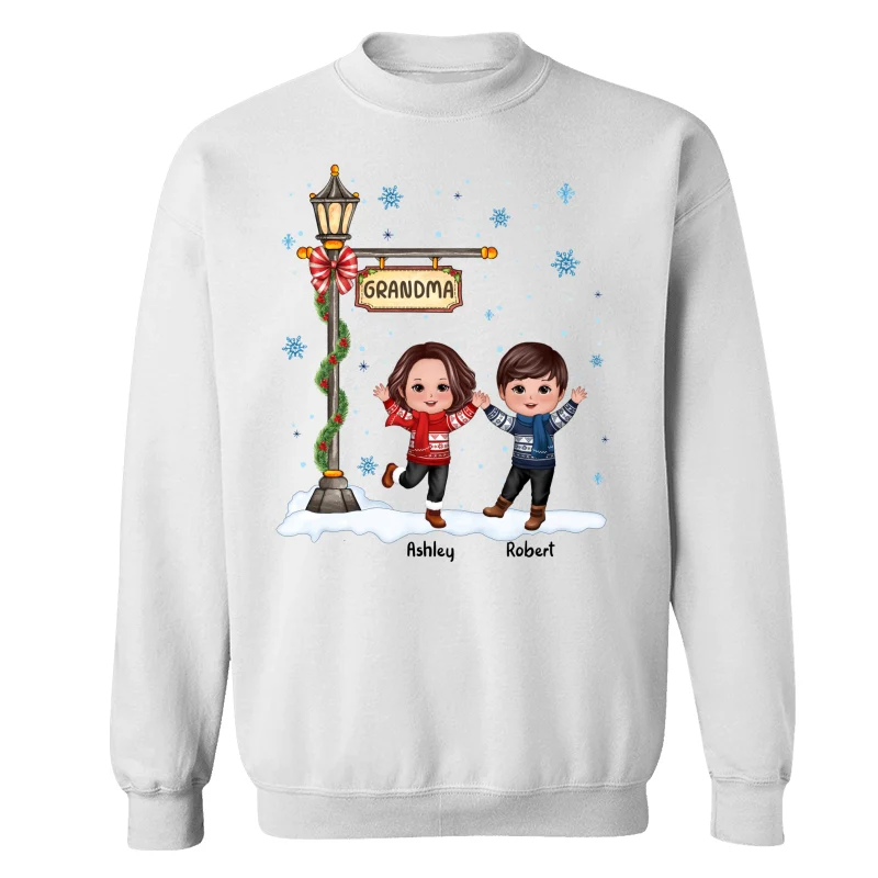 Happy Christmas Doll Kids Under Lamp Post Personalized Shirt - Image 17