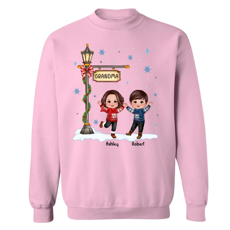 Happy Christmas Doll Kids Under Lamp Post Personalized Shirt - Image 19