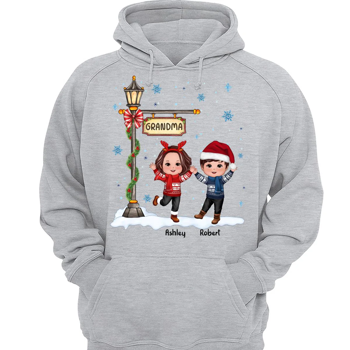Happy Christmas Doll Kids Under Lamp Post Personalized Shirt - Image 3