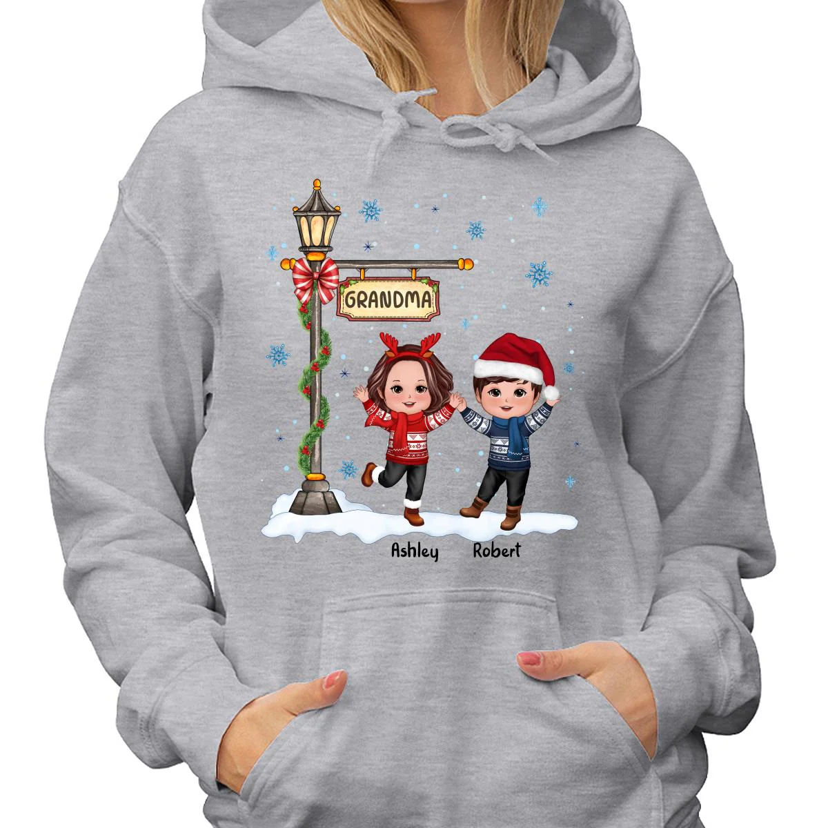 Happy Christmas Doll Kids Under Lamp Post Personalized Shirt - Image 4