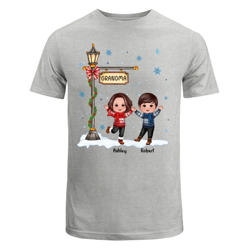 Happy Christmas Doll Kids Under Lamp Post Personalized Shirt - Image 6