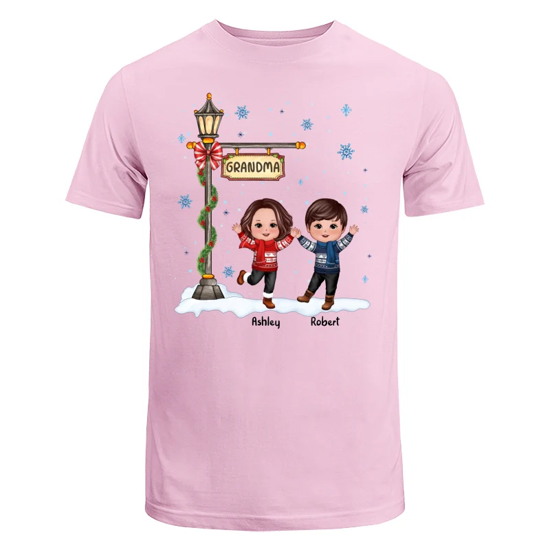 Happy Christmas Doll Kids Under Lamp Post Personalized Shirt - Image 7