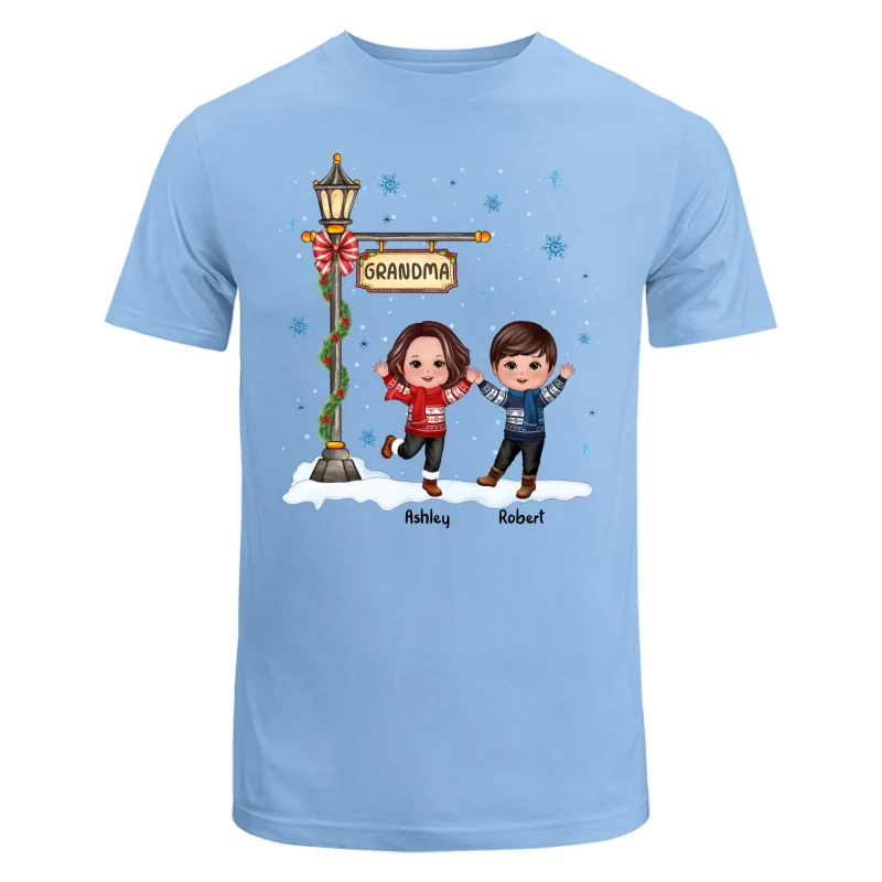 Happy Christmas Doll Kids Under Lamp Post Personalized Shirt - Image 8