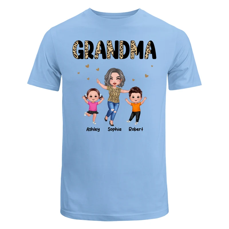 Happy Doll Grandma Grandkids Half Leopard Personalized Shirt - Image 8