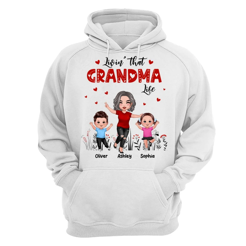 Happy Doll Grandma & Grandkids Livin‘ That Grandma Life Personalized Shirt - Image 13