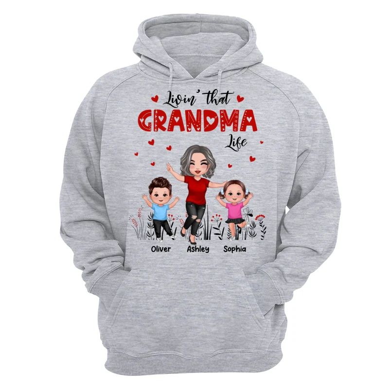 Happy Doll Grandma & Grandkids Livin‘ That Grandma Life Personalized Shirt - Image 14