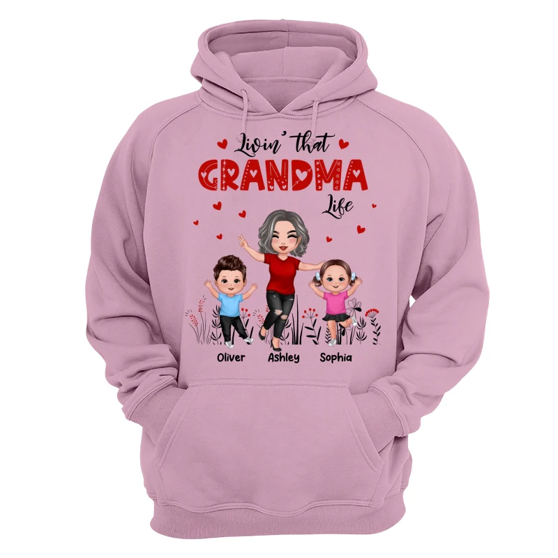 Happy Doll Grandma & Grandkids Livin‘ That Grandma Life Personalized Shirt - Image 15